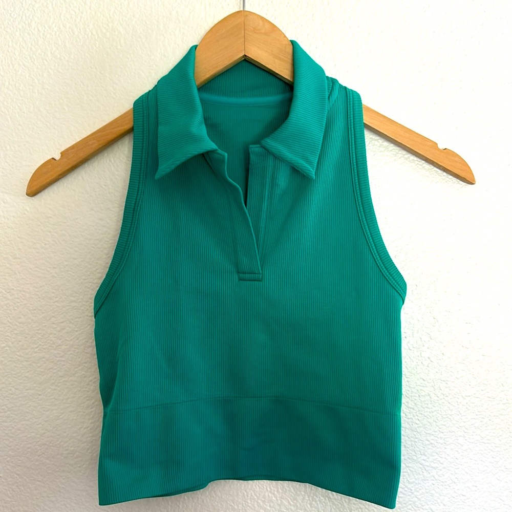 Athleta Aurora seamless crop polo tank - size XS